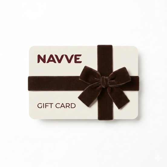 NAVVE gift card with a brown ribbon 