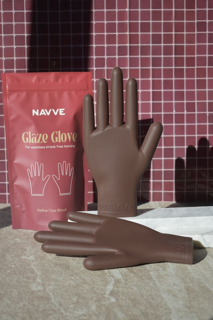 NAVVE silicone tanning Glove and packaging